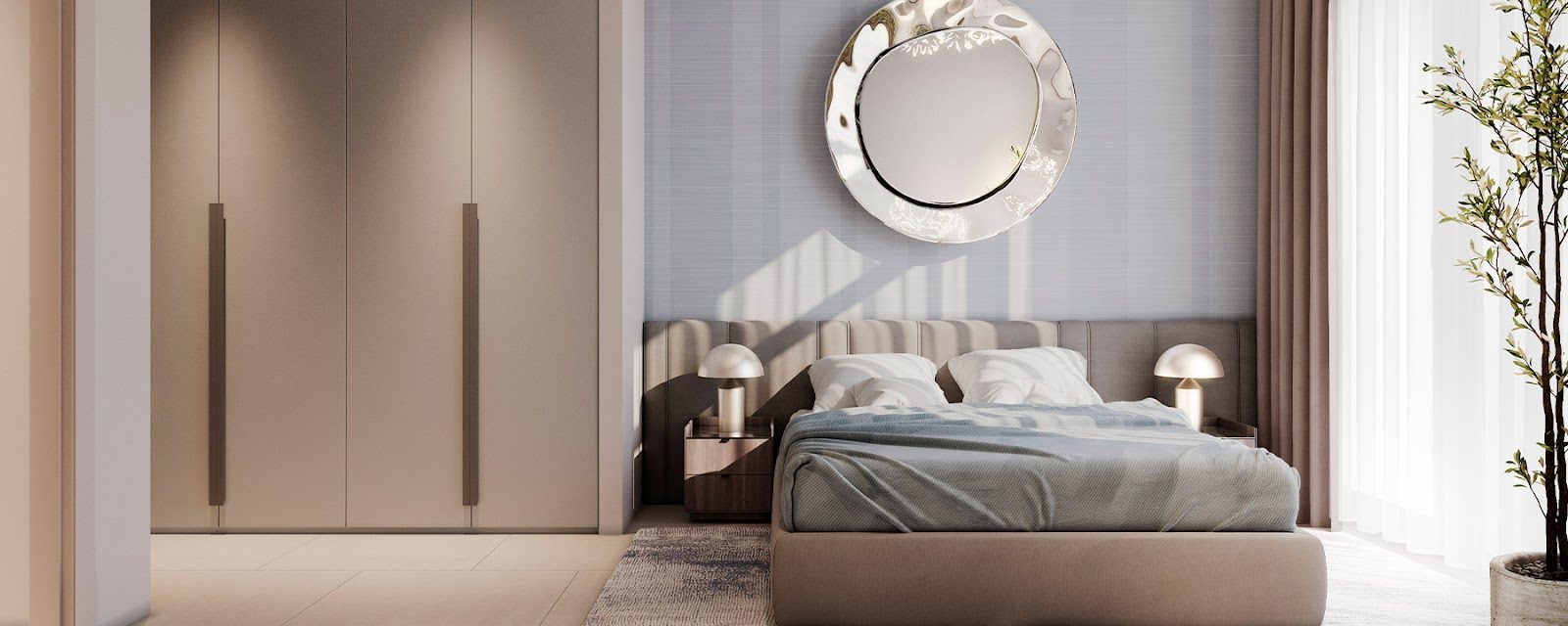 Freshly painted modern Dubai villa interior